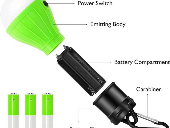Camping Lights, Tent Lights with Carabiner Clips Waterproof Battery Powered LED Camping Lantern Portable Bulb Camping Lamp Tent Lantern Emergency Lights for Camping Hiking Fishing 4 Pack (FREE POSTAGE)