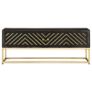 Coffee Table Black and Gold 90x50x35 cm Solid Mango Wood Image 9