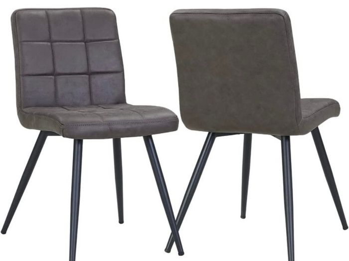 Set Of 2 x Cubana Velvet Upholstered Kitchen Dining Chair with Strong Black Metal Legs Living Room Bedroom Chair (FREE POSTAGE)