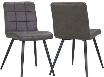 Set Of 2 x Cubana Velvet Upholstered Kitchen Dining Chair with Strong Black Metal Legs Living Room Bedroom Chair (FREE POSTAGE)