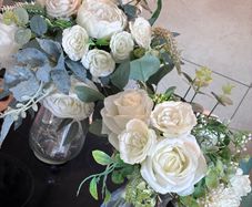 wedding flowers bride and 1 bridesmaid faux flowers