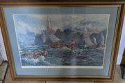 Framed maritime sailing print - nautical scene