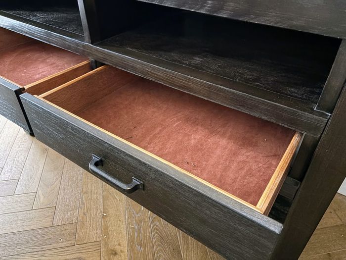 Dark Wood Console / TV Unit, Solid & Stylish
