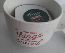 New mug can bake a cake in tag attached