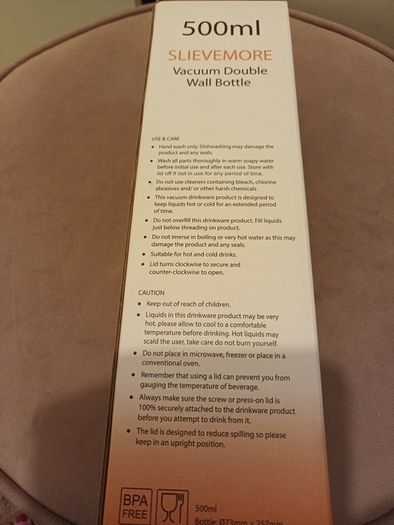 water bottle 500ml vacuum double wall bottle