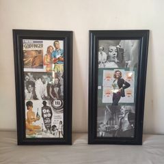 Framed vintage Bond film pictures