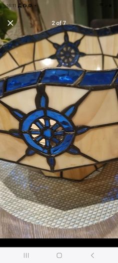 Marine Theme Ship Wheel Bowknot Tiffany Shade