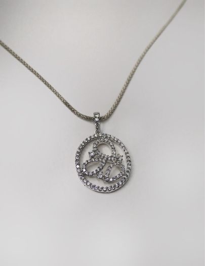Silver necklace with sparkly cz stones