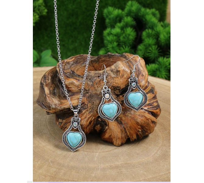 Boho Style Set: Earrings + Pendant - nice gift + other designs available