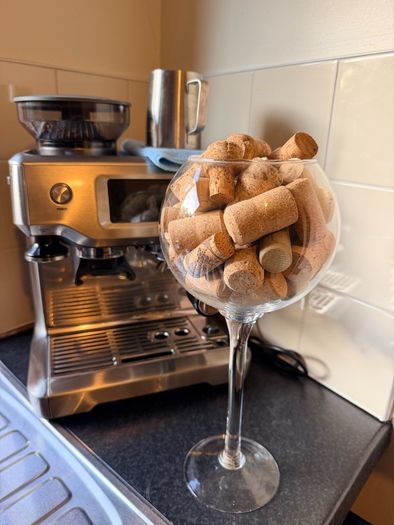 Wine glass ornament / wine cork holder