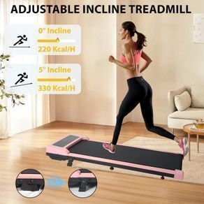 Walking Pad Treadmill Running Home Electric Machine Remote Incline Bluetooth Pink - Free Delivery