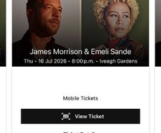 X2 James Morrison Concert tickets