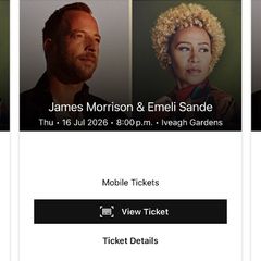 X2 James Morrison Concert tickets