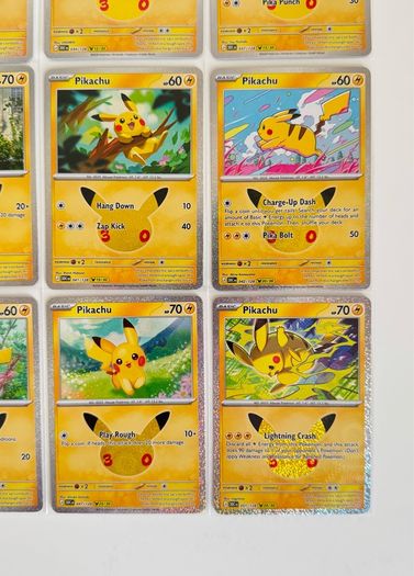 Pokemon 30th Anniversary TCG Pikachu Cards Lot English