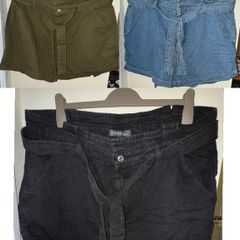 Primark Denim Co High Waist Paperbag Denim Shorts with Belt