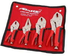 4pc Heavy Duty Rubber Grip Wrench Set Vice Locking Lock Pliers Mole Grips Tools