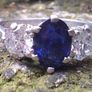 Sapphire Diamond Platinum Ring Image 7