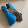 'Panzyl' ladies' blue leather shoes with bow. Image 3