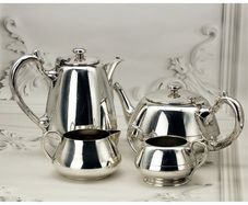 Art Deco Silver Plated Coffee Tea Service 4 Pce Walker & Hall Sheffield