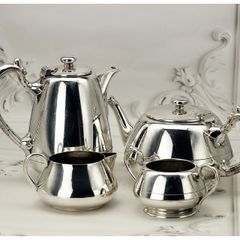 Art Deco Silver Plated Coffee Tea Service 4 Pce Walker & Hall Sheffield