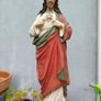 Vintage Chalk Sacred Heart Statue Image 5