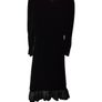 Vintage 80s black velvet ruffle dress size XS or Small postage included Image 4