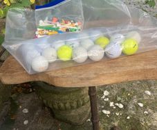 Golf balls, tees and pick up