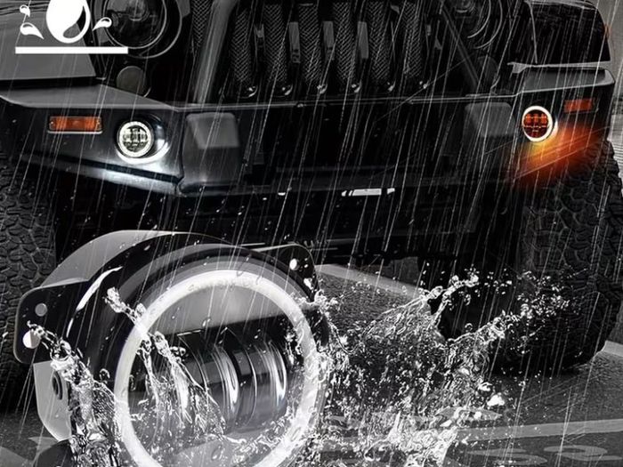 4-Inch LED Fog Lights Featuring White Angel Eyes Halo Rings,