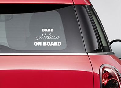 Personalised "BABY ON BOARD" Car Sticker / Vinyl Decal