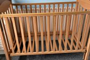 Solid Wood Baby Cot | Adjustable Base