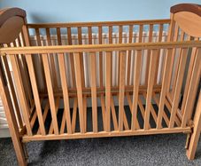 Solid Wood Baby Cot | Adjustable Base
