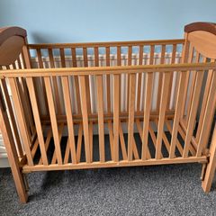 Solid Wood Baby Cot | Adjustable Base