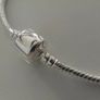 Silver Barrel Clasp Snake Chain Bracelet 18 cm long for charms S925 18 cm Image 4