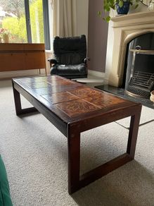 Mid century tile top coffee table