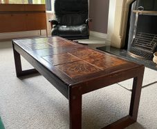 Mid century tile top coffee table