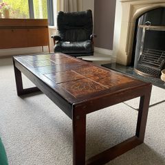 Mid century tile top coffee table