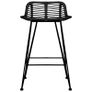 Bar Chairs 2 pcs Black Rattan Image 3