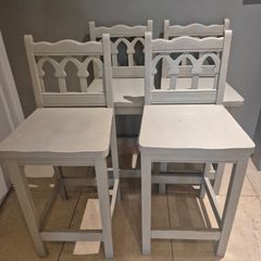 4 X solid wood bar stools