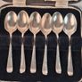 Vintage Silver-Plated EPNS Coffee Spoons Set / Cased Rat Tail Teaspoons (Set of 6) Image 2