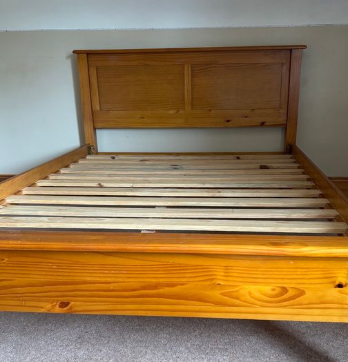 Solid Pine Double Bed For Sale