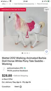 Collectors item 2012 Mattel barbie animated walking horse