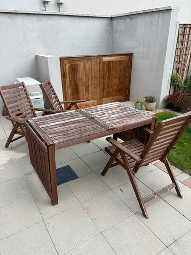 Patio table and three chairs