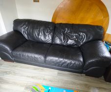 Black leather couch