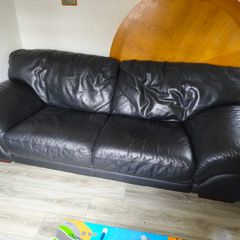 Black leather couch