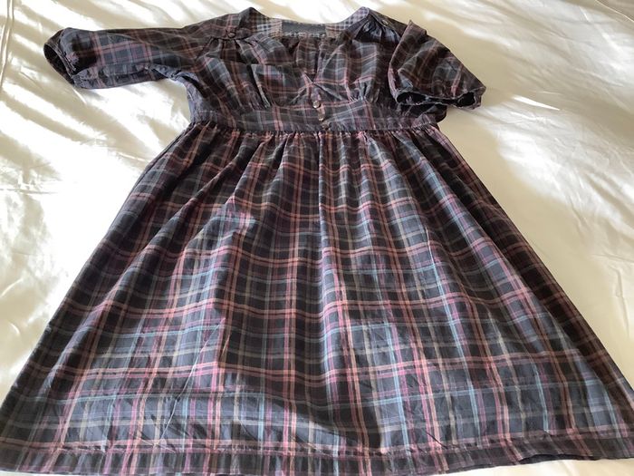 Gorgeous new BNWT Dress by French designer Sessun  M 10 black check cute boho
