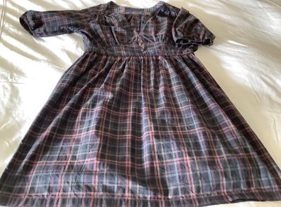 Gorgeous new BNWT Dress by French designer Sessun  M 10 black check cute boho