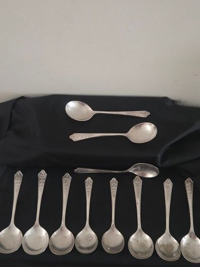 Collection of 11 Vintage Newbridge Silverware Celtic Dragon Design Spoons from Jurys Hotel
