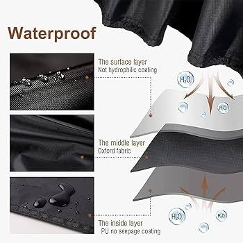 Garden Furniture Covers Waterproof, 420D Oxford Fabric 200x200x90cm Rectangular Garden Table Covers Patio Table Cover Waterproof Anti-UV Rattan Furniture Covers for Furniture Sets