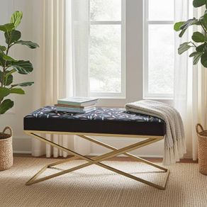 Metal-Framed Bench 100x40cm