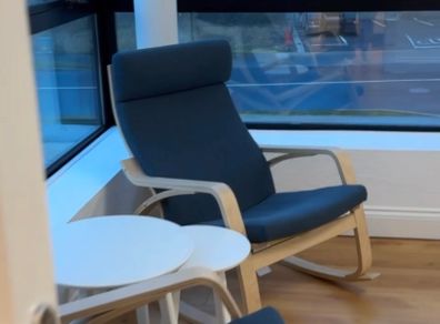 2 x IKEA POANG Rocking Chairs - Birch Veneer / Dark Blue - Mint Condition